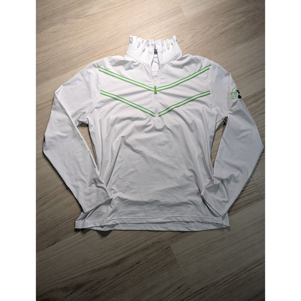 Polo Golf Ralph Lauren UV Protection 1/2 Zip Pullover White Green Golf XL NWT